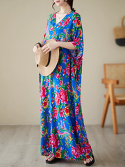 Elegance Cool Flower Kaftan Dress