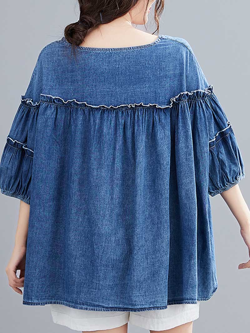 Only the Lonely Plain Denim Top