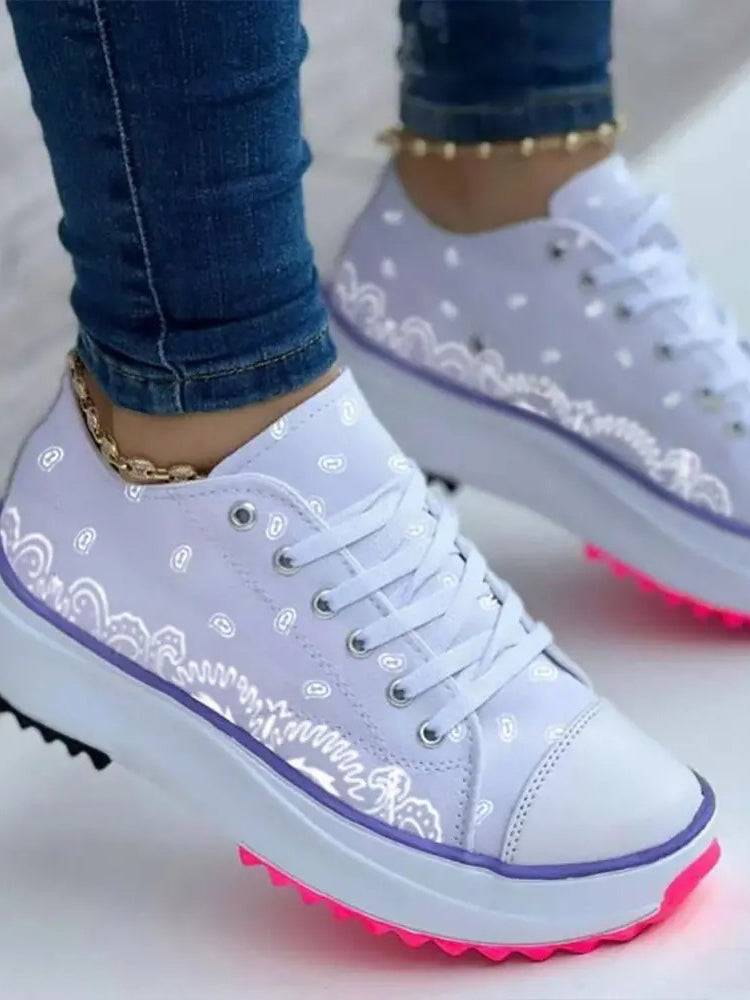 Zapatillas Convas con estampado de bloques de color