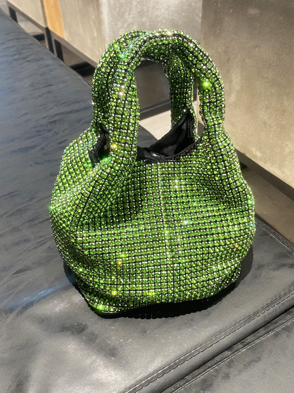 Bolso tipo cubo con diamantes de imitación