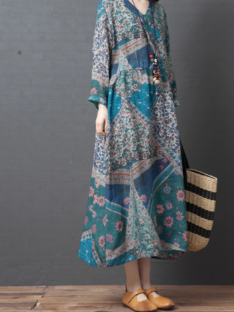 Chic Comfort Spring Loose Printed A-Line Dress
