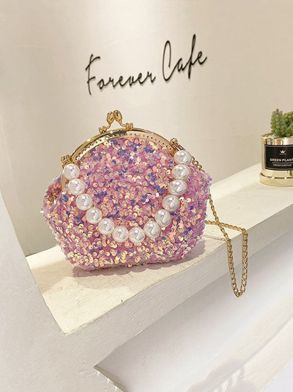 Sequin Pearl Evening Mini Bag