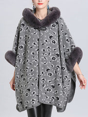 My Favorite Flutter Fluffy Neck Plus Size Cape Cardigan