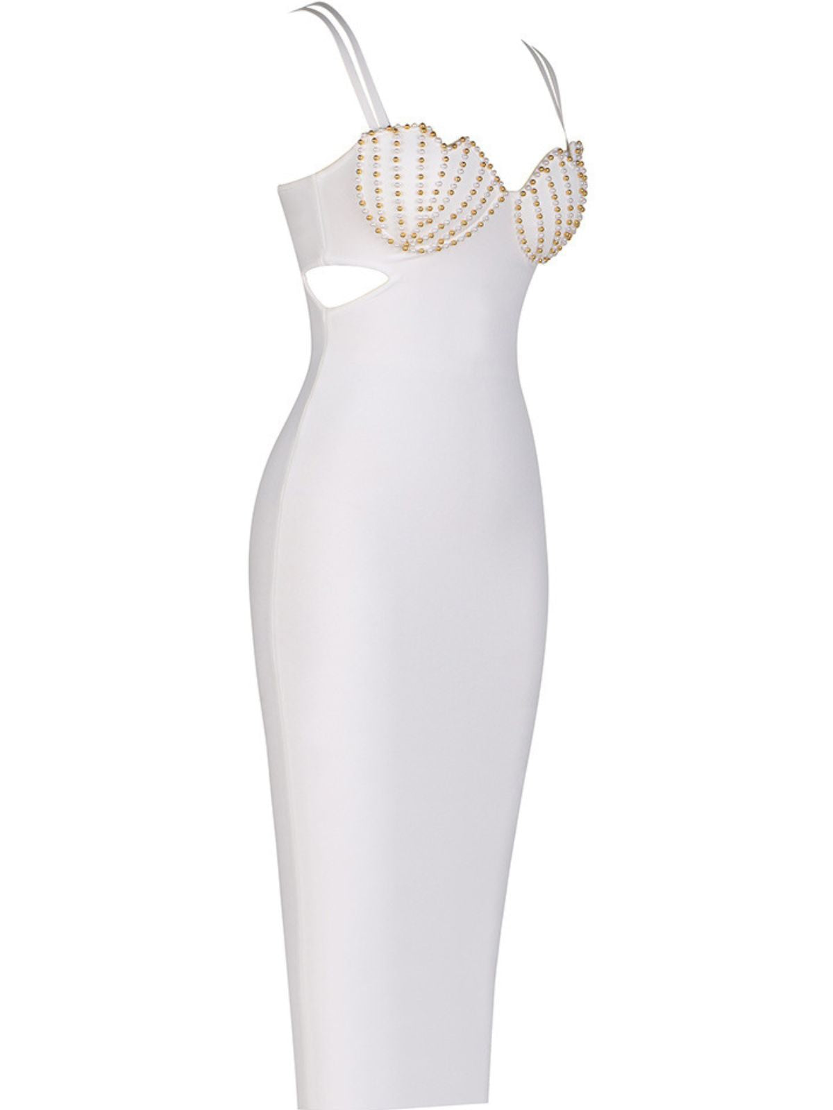 Vestido Bandage Coretta Pearl Coutout en Blanco 