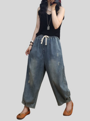 Female Summer Loose Casual Large Size Straight Bottom Pants