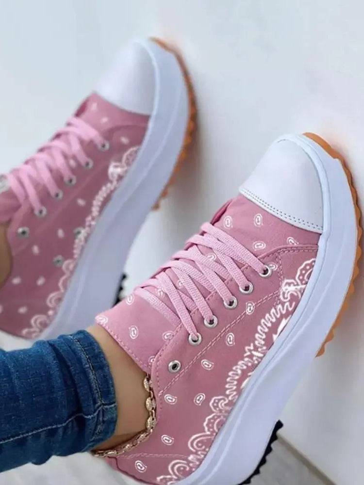 Zapatillas Convas con estampado de bloques de color