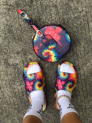 Pantuflas de tacón suave con efecto tie-dye