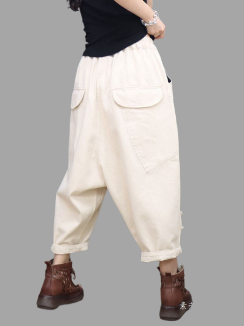 Pantalones holgados de mezclilla con cintura natural Feel The Love