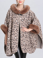 My Favorite Flutter Fluffy Neck Plus Size Cape Cardigan