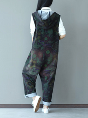 Lässiger Jumpsuit mit Trägern und Kapuze, Latzhose