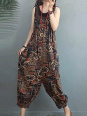 Lo Siento Ethnic Print Cotton & Linen Overall Dungaree