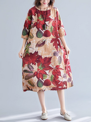 Elegant Grace Printed A-Line Dress