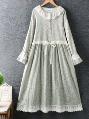 Your Love Is Deep Lace Round Neck Smock Dress