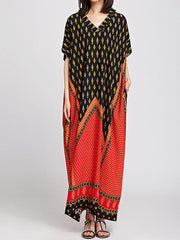 Maxikleid mit Tribal-Art-Motiv