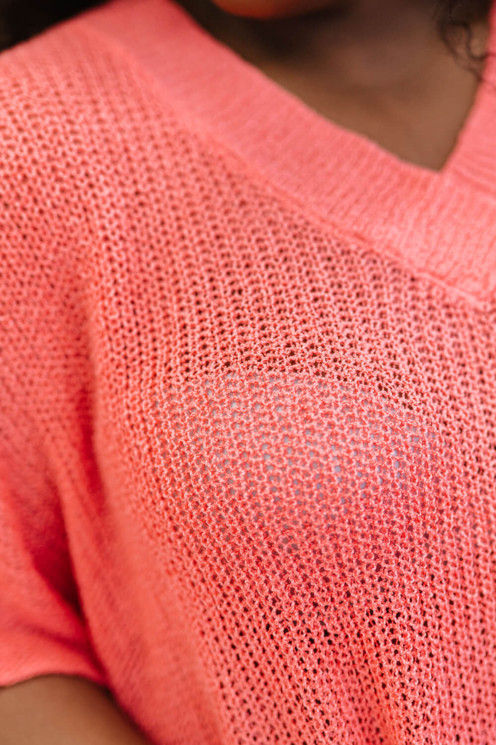 Zenana Lips Are Sealed Full Size Run Openwork Short-Sleeve Sweater