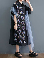 Black Floral Enchanted A-Line Dress