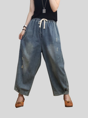 Female Summer Loose Casual Large Size Straight Bottom Pants