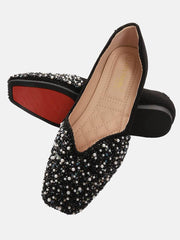 Flache Schuhe mit Strass-Pailletten