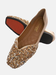 Flache Schuhe mit Strass-Pailletten