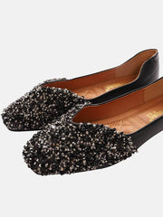 Flache Schuhe mit Strass-Pailletten