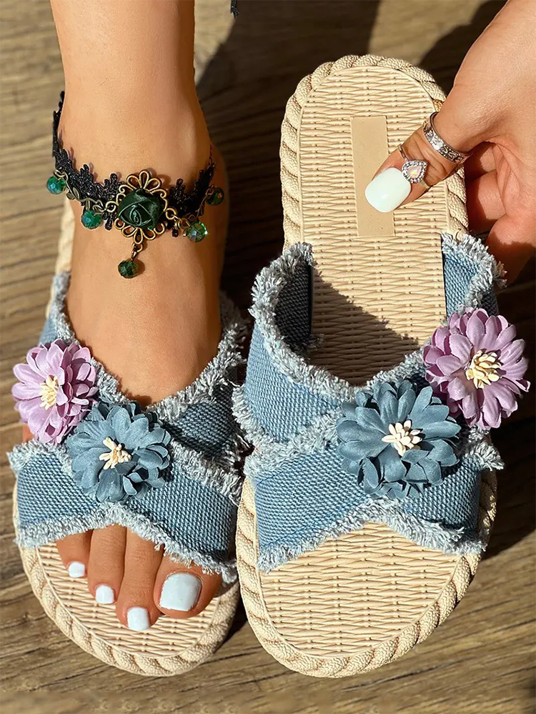 Denim Strap Beach Sandals
