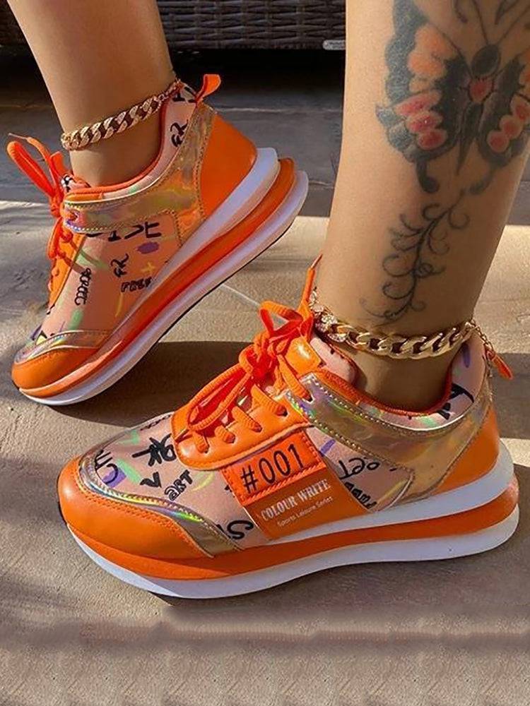 Zapatillas de plataforma con estampado