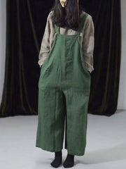 Jewel Cotton Wide-Legged Overall Dungarees(USA ONLY)