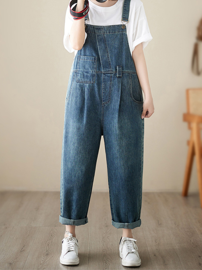 Pure Soul Denim High Waist Loose Overall Dungarees