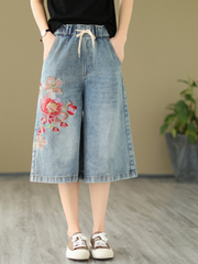 Angels Forever Denim Natural Waist Short Bottom Pant