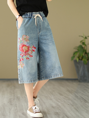 Angels Forever Denim Natural Waist Short Bottom Pant