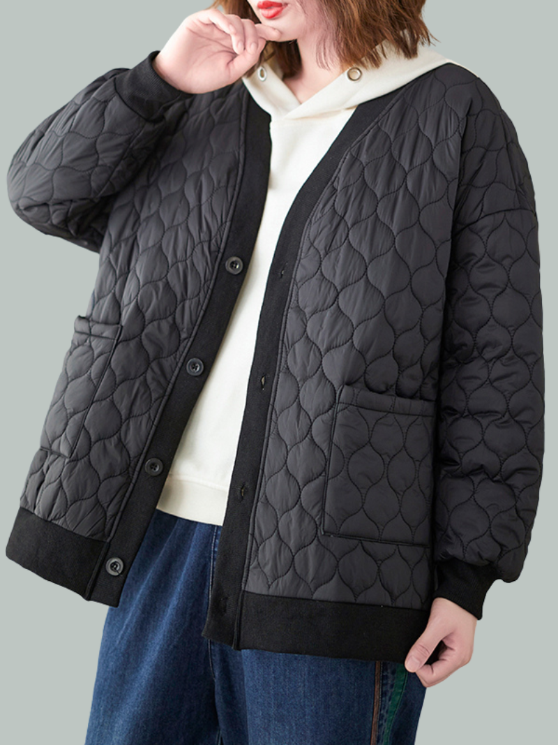 Chaqueta acolchada de plumón ligero y grueso de algodón cálido Rhombic Warm Plus