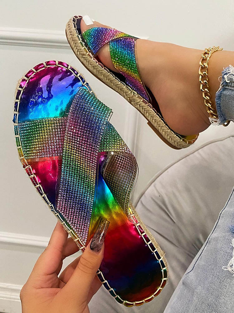 Sandalias con diamantes de imitación