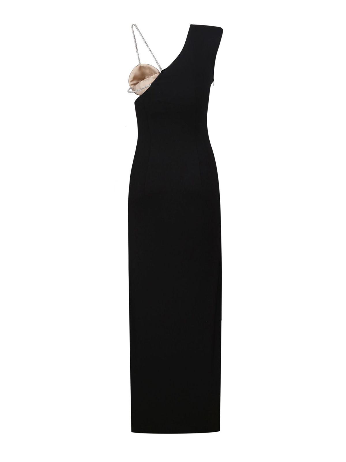 Alayna Spiral Crystal Bandage Maxi Dress In Black