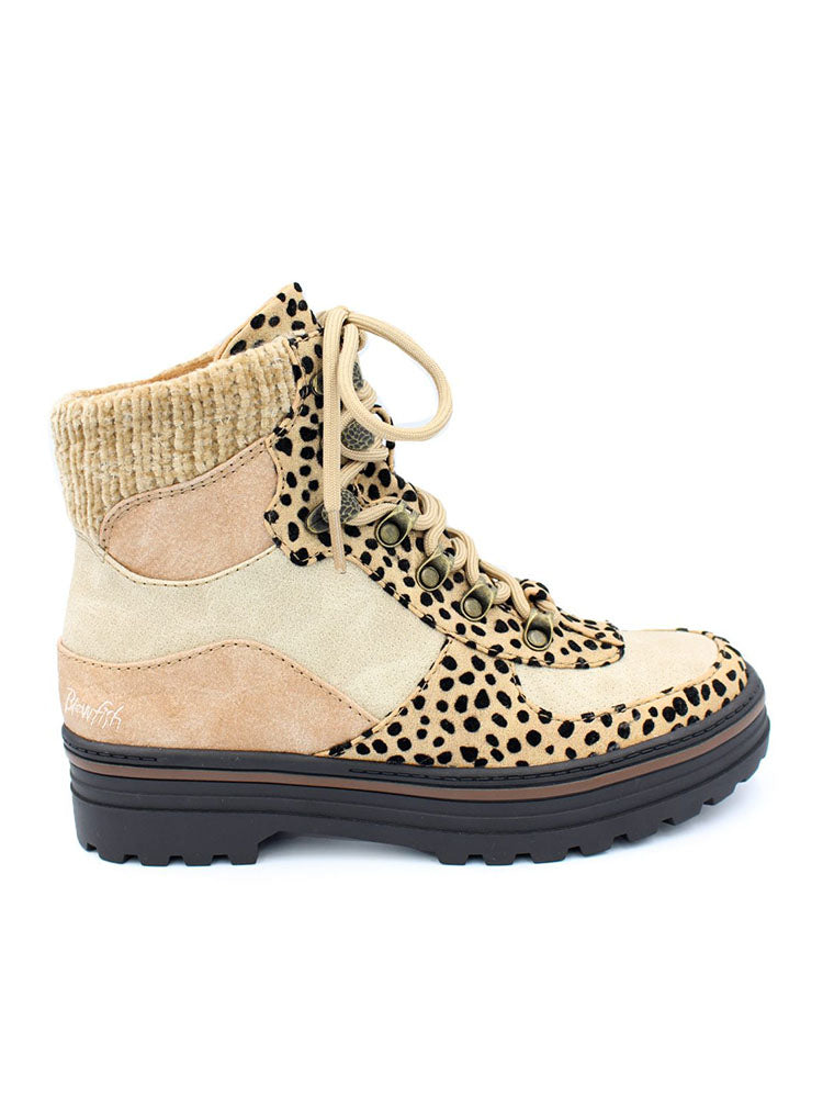 Botas con cordones de leopardo