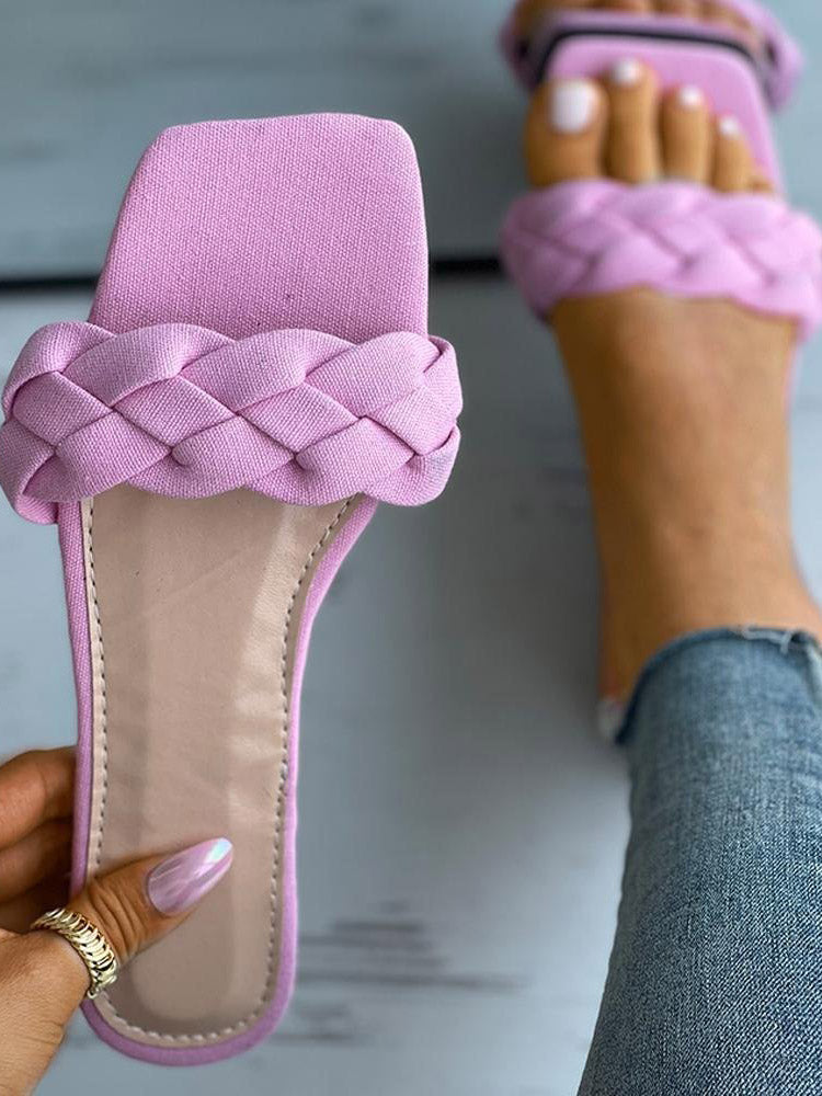 Braided Square Toe Slides