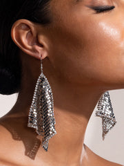 Rhinestone Chain Mail Drop Earrings