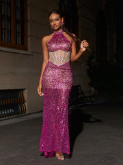 Caoimhe Sequin Rhinestone Maxi Dress