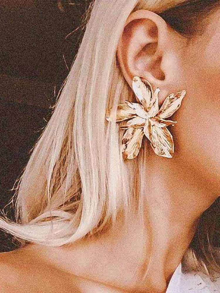 Gold Flower Drop Dangle Earring