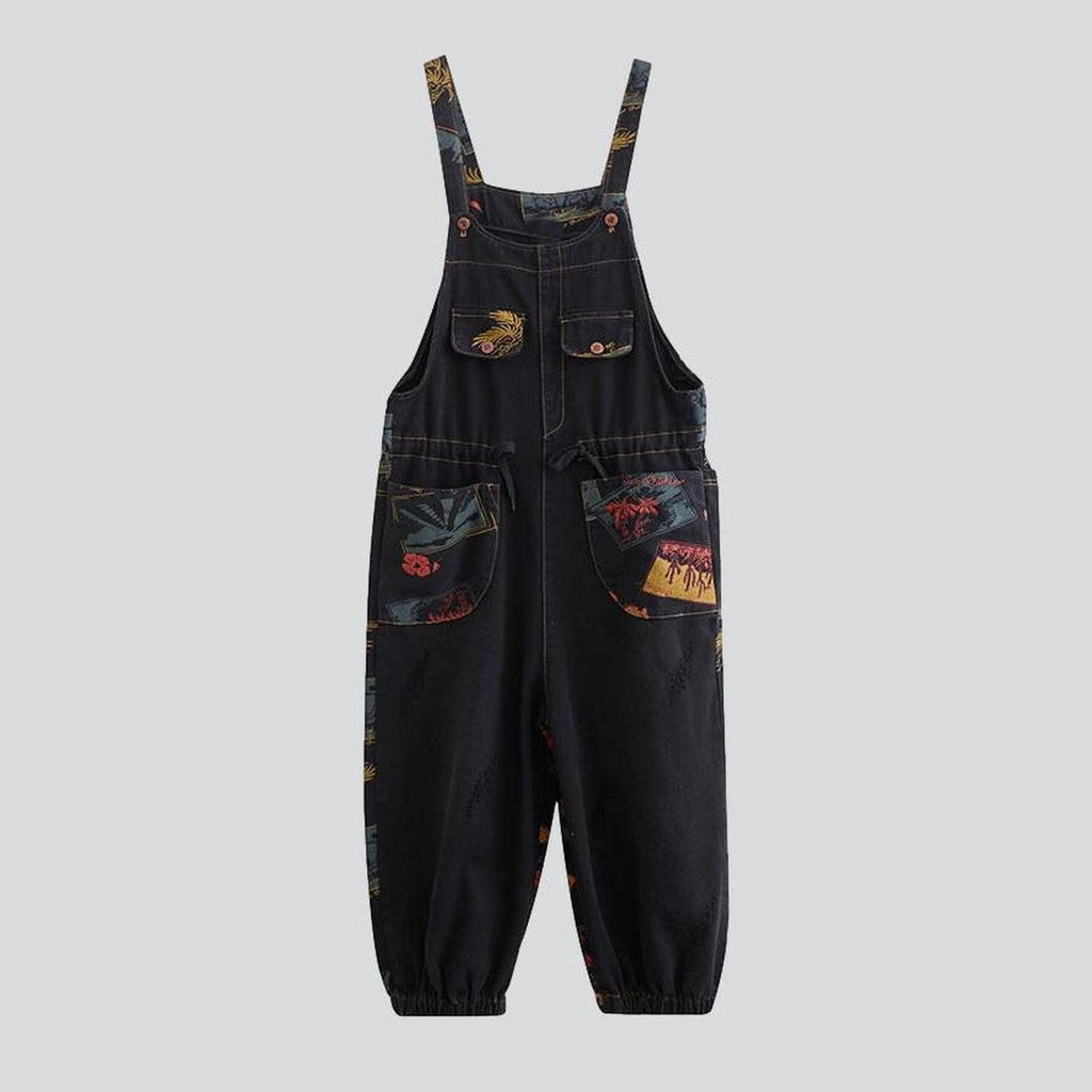 Damen Jeans-Overall mit Kordelzug