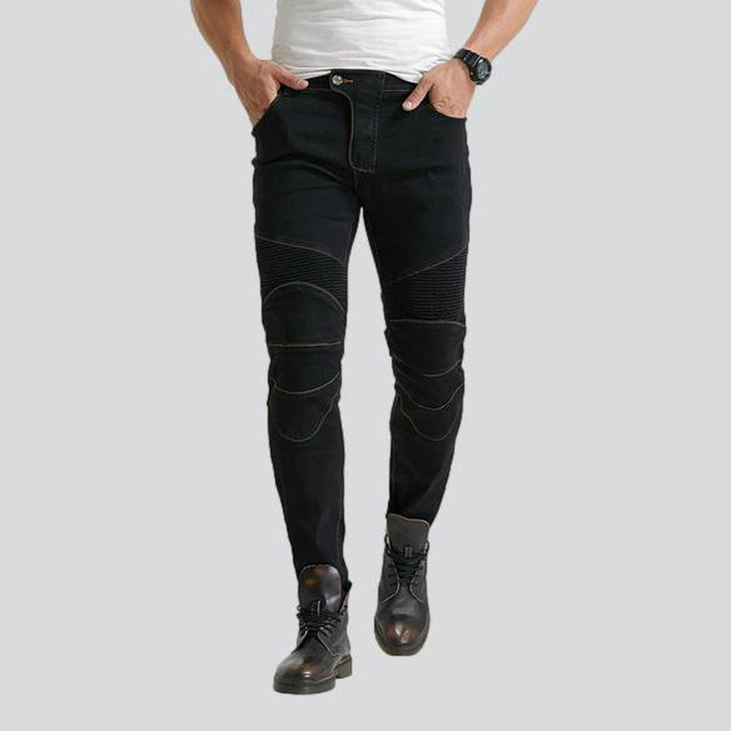 Waterproof men's biker jeans