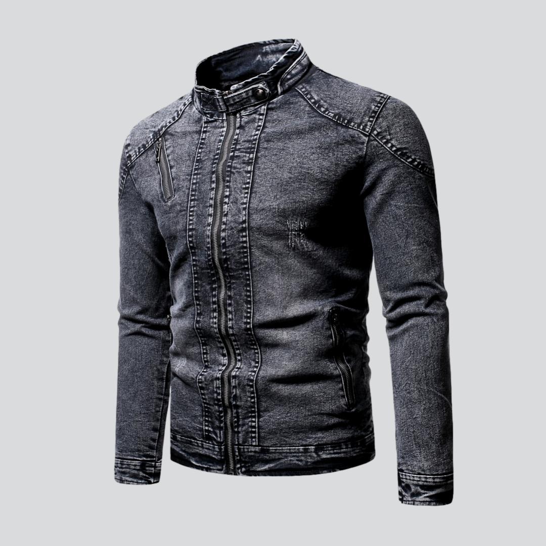 Chaqueta vaquera de motociclista de invierno para hombre