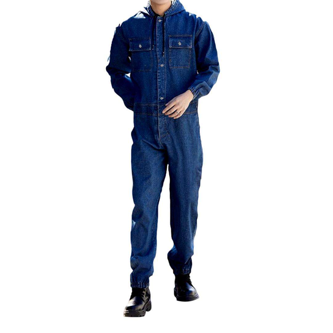 Wear resistant men's denim overall