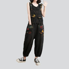 Damen Jeans-Overall mit Kordelzug