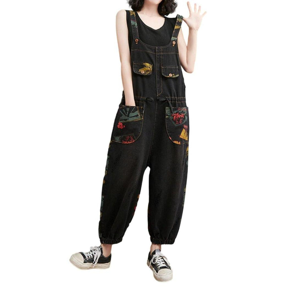 Damen Jeans-Overall mit Kordelzug