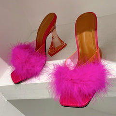 Meadow Feather Square Toe Heels