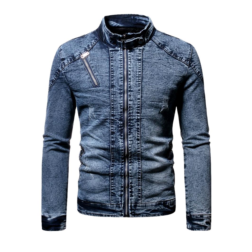 Chaqueta vaquera de motociclista de invierno para hombre