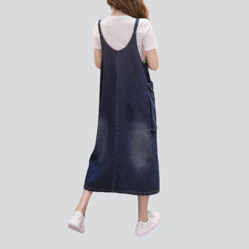 Women's cargo denim dress