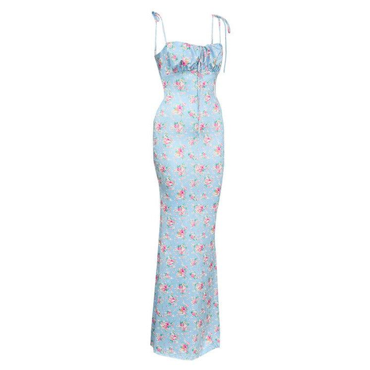 Raquel Pale Blue Floral Maxi Dress