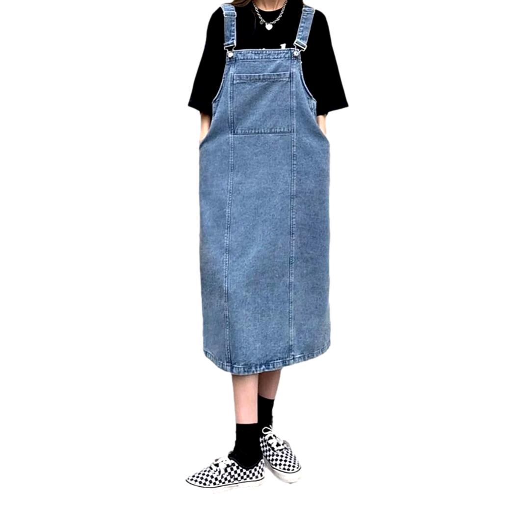 Women's overall dress with suspenders