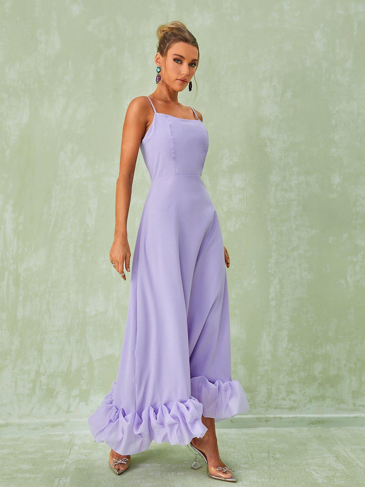 Ilsa Spaghetti Maxi Dress In Violet